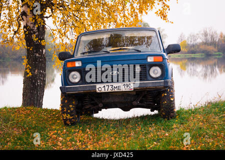 Sowjetische und russische SUV Lada Niva 4 x 4 Stockfoto