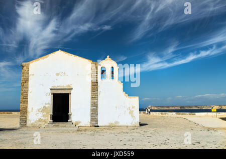 Igreja de Nossa Senhora da Gnade, Kapelle der Festung von Sagres, Sagres, Algarve, Portugal Stockfoto