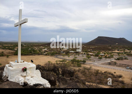 Die Grotte von San Xavier Mission, Tucson, AZ Stockfoto