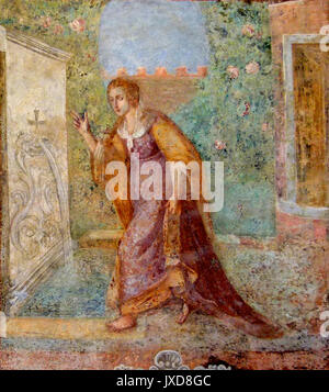 Fresco-Chiostro di Santa Chiara-Napoli Stockfoto