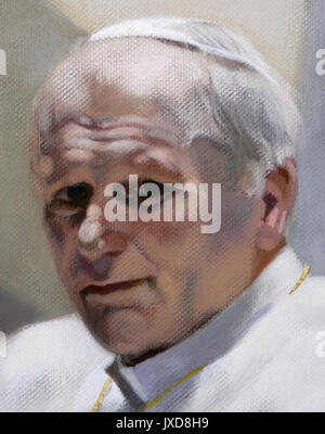 Johannes Paul II. 2004 (Detail) Stockfoto