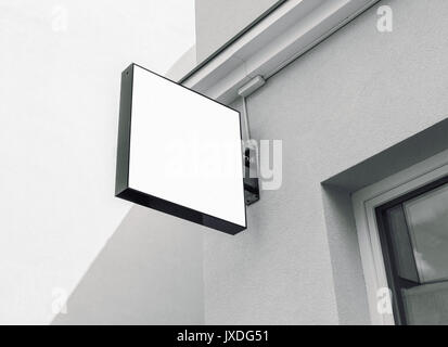 Moderne leer Außenwerbung, schwarze und weiße Mockup zu Firmenlogo hinzufügen Stockfoto