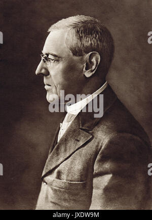 US-Präsident Woodrow Wilson führte die Vereinigten Staaten während des Ersten Weltkrieges Stockfoto