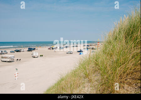 Henne Strand, Strand offen für Automobile im Süden von Dänemark Stockfoto