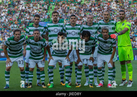 Lissabon, Portugal. 15 Aug, 2017. Die Sportliche Start Team für das Spiel Sporting CP v FC Steaua Bucuresti Credit: Alexandre Sousa/Alamy leben Nachrichten Stockfoto