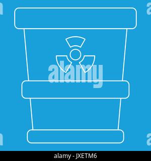 Papierkorb mit radioaktiven Abfällen Symbol Stock Vektor
