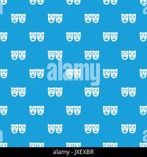 Glücklich und traurig Maske nahtlose Blau Stock Vektor