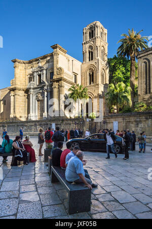 Santa Maria dell'Ammiraglio, La Martorana, Kirche in der Piazza Bellini, Zentrum von Palermo. Sizilien. Stockfoto