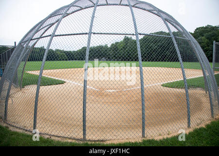 Homeplate zu einem Baseballfeld in New Jersey Stockfoto