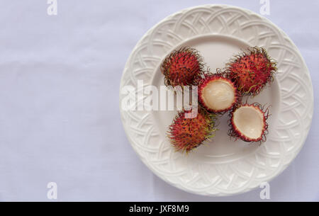 Rambutan/Lychee Obst Stockfoto