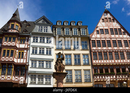 Die Altstadt mit Blick auf den Frankfurter Roemerberg Stockfoto