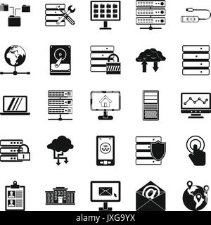 Handheld Symbole gesetzt, einfachen Stil Stock Vektor