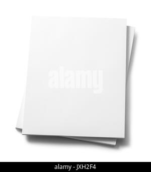 Stapel Papier isoliert auf weißem Hintergrund kopieren. Stockfoto