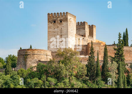 Alqazaba, die Festung, Alhambra, Granada, Spanien Stockfoto