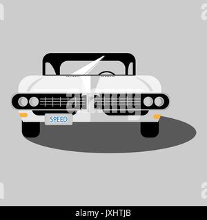 Weiß retro Auto isoliert Stock Vektor