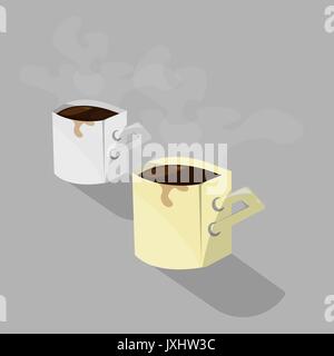 Zwei Tassen Kaffee Stock Vektor
