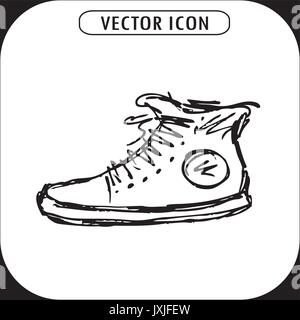 Sport Schuhe, Hand zeichnen, Vektor icon Stock Vektor