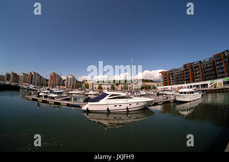 14. August 2017 - Boote in Portishead Marina Stockfoto