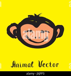 Hand gezeichnet Affe, doodle Vector Illustration. Stock Vektor