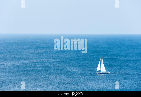 Ein Blick auf entspannende Boote am Lake Huron auf Mackinac Island Ufer, nördlichen Michigan, USA Stockfoto