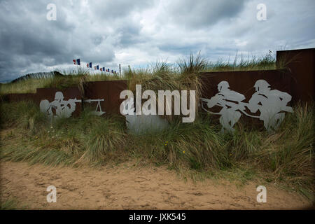 Juno Beach, Courseulles-sur-Mer, Normandie, Frankreich. August 2017 Am 6. Juni 1944 die Alliierten, vor allem britischen, französischen und kanadischen Truppen kam ein Stockfoto