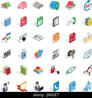 Elearning Symbole gesetzt, isometrische Stil Stock Vektor