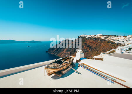 Dorf Imerovigli in Santorini Griechenland Stockfoto