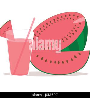 Wassermelone Vektor auf hellen Hintergrund Stock Vektor