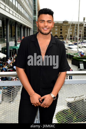 Nathan Henry aus der Cast von Geordie Ufer an der Fotoauftrag zu Serie 15 der Show in London starten. PRESS ASSOCIATION Foto. Bild Datum: Mittwoch, August 16, 2017. Foto: Ian West/PA-Kabel Stockfoto