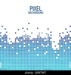 Blue Pixel Hintergrund design über Weiß Stock Vektor