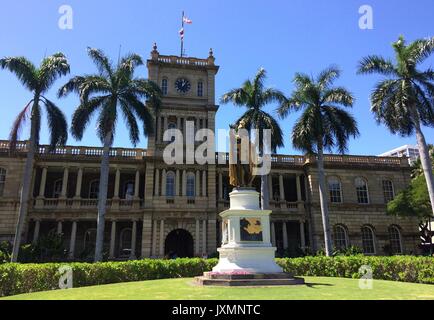 King Kamehameha's Palace, Honolulu, Oahu, Hawaii Stockfoto