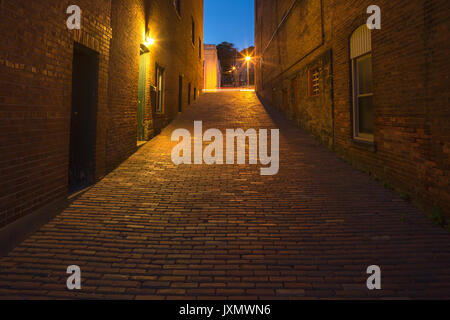 BRICK AUFGETAUCHT GASSE BROOKVILLE JEFFERSON COUNTY PENNSYLVANIA USA Stockfoto