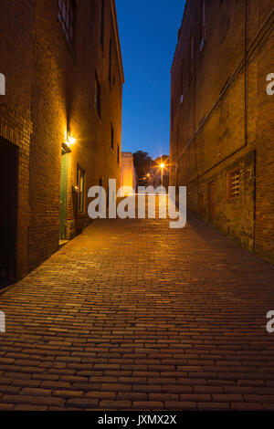 BRICK AUFGETAUCHT GASSE BROOKVILLE JEFFERSON COUNTY PENNSYLVANIA USA Stockfoto