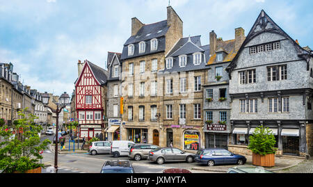 Frankreich, Bretagne, Côtes-d'Armor, Guingamp, Place du Centre im historischen Zentrum von Guingamp Stockfoto