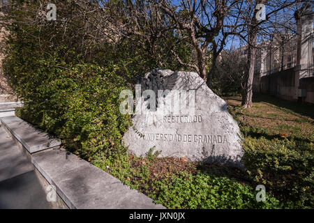 Granada, Spanien - 16. Februar 2013: Rektorat der Universität von Granada, alte Royal Hospital, die Arbeit des 16. Jahrhunderts, Granada, Andalusien, Spanien Stockfoto