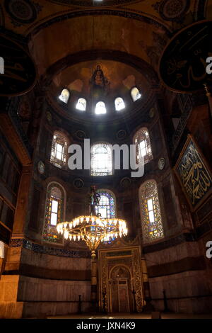 ISTANBUL, Türkei - August 06, 2017: Die Hagia Sophia, auch genannt die Hagia Sofia oder Ayasofya Architektur, berühmte byzantinische Wahrzeichen und Museum in Istan Stockfoto