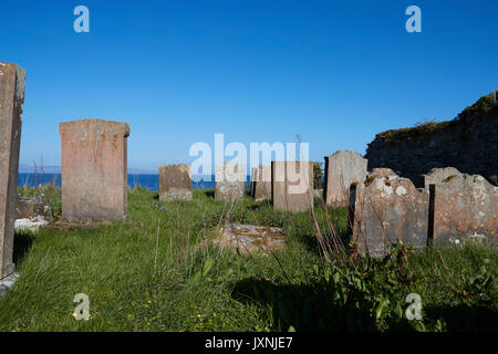 Verlassenen Friedhof bei KILCHOUSLAND alten Kirchhof, Campbeltown, Schottland. Stockfoto