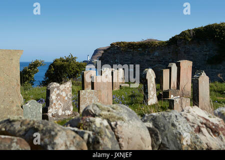 Verlassenen Friedhof bei KILCHOUSLAND alten Kirchhof, Campbeltown, Schottland. Stockfoto