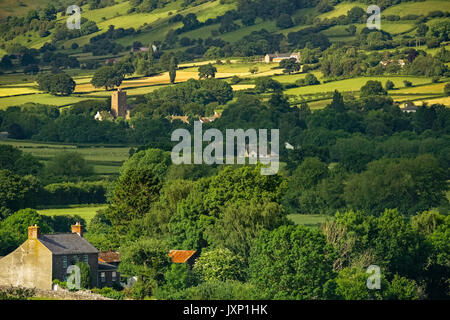 Eine grüne und sommerliche Tal in die Brecon Beacons, South Wales Stockfoto