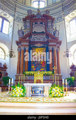 Salzburg, Österreich - Mai 01, 2017: das Innere der Salzburger Dom - Details Stockfoto