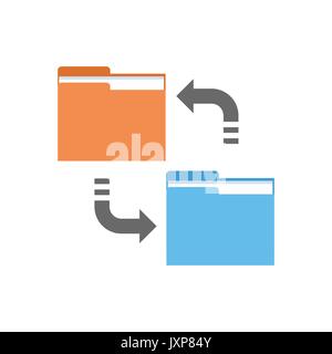Datensynchronisierung Icon Computer Verbindung Zugriff auf die Datenbank synchronisieren Technologie Stock Vektor