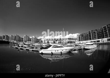 14. August 2017 - Boote in Portishead Marina Stockfoto