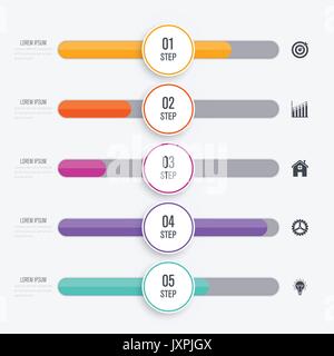 Vektor-Illustration-Infografik fünf Optionen. Aktie vector Stock Vektor