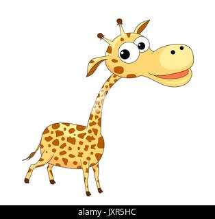 Cute funny Giraffe. Ein kleiner cartoon Giraffe auf einem weißen Hintergrund. Stock Vektor