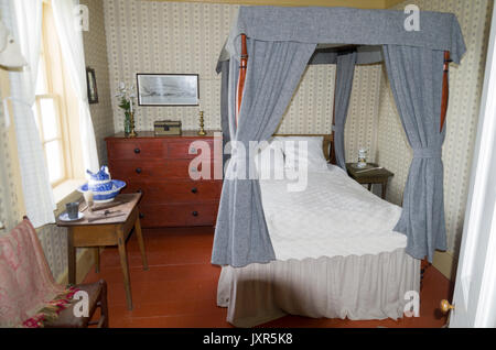 Ein Schlafzimmer im Jahre 1836 lightkeepers House in Cape Spear. Stockfoto