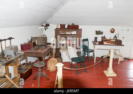 Workshop im Jahre 1836 das Haus von Lightkeeper t Cape Spear. Stockfoto