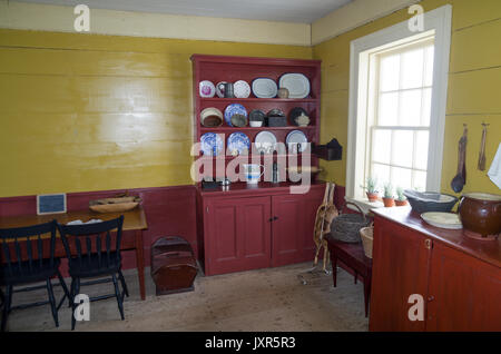 Küche und Essbereich im Jahre 1836 das Haus von Lightkeeper t Cape Spear. Stockfoto