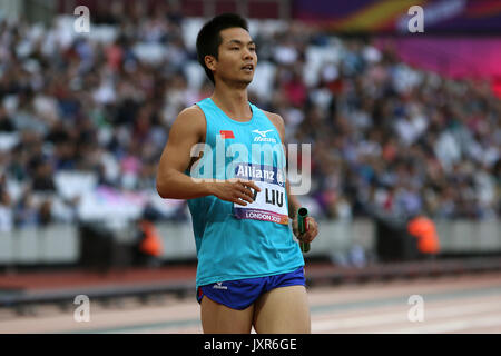 Wei LIU, in der Männer 4 x 100 m Staffel T 11-13 Finale auf der Welt Para Meisterschaften in London 2017 Stockfoto