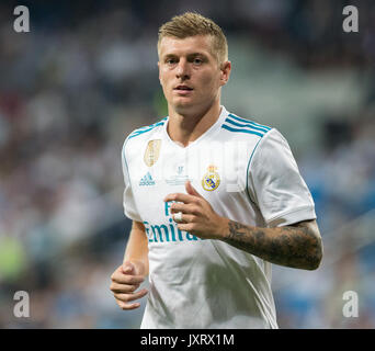 Madrid, Spanien. 16 Aug, 2017. Zweites Standbein der Spanischen Supercup gespielt im Santiago Bernabeu Stadion von Real Madrid und FC Barcelona im Aug 16 2017. Real Madrid gewann das Spiel 2-0 und wurde den spanischen Supercup Champion 2017. Quelle: AFP 7/Alamy leben Nachrichten Stockfoto