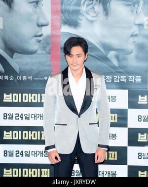 Jang Dong-gun, 16.August 2017: Koreanische Schauspieler Jang Dong-gun besucht eine drücken Sie auf Vorschau seines neuen Films, V.I.P. in Seoul, Südkorea. Quelle: Lee Jae-Won/LBA/Alamy leben Nachrichten